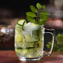 Viadurini Kitchen Italienisches Kristallgeschirr-Glastasse für Moscow Mule in verziertem Öko-Kristall 8 Stück - Destino