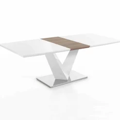 Viadurini Living Ausziehbare Esstische-Glastisch mit Edelstahlbasis im Design - Splendente