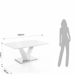 Viadurini Living Ausziehbare Esstische-Glastisch mit Edelstahlbasis im Design - Splendente