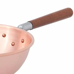 Viadurini Kitchen Kochgeschirr-Glatte Bastardella aus massivem Kupfer mit Holzgriff 36 cm - Giampiero