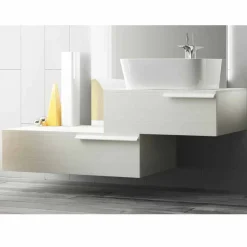 Viadurini Bathroom Badmöbel Hängend-Glückliches modernes lackiertes hölzernes verschobene Badezimmermöbelzusammensetzung