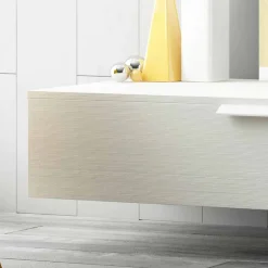 Viadurini Bathroom Badmöbel Hängend-Glückliches modernes lackiertes hölzernes verschobene Badezimmermöbelzusammensetzung