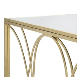 Viadurini Living Moderne Couchtische-Gold Couchtisch mit Spiegelplatte und Eisenstruktur - Emilia