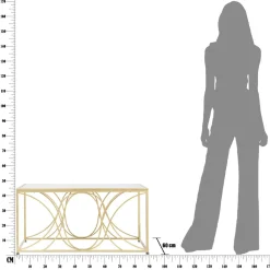 Viadurini Living Moderne Couchtische-Gold Couchtisch mit Spiegelplatte und Eisenstruktur - Emilia