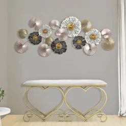 Viadurini Living Moderne Wohnzimmerbank-Gold Eisenbank mit gepolstertem Sitz mit Stoffbezug - Alchimia