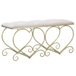 Viadurini Living Moderne Wohnzimmerbank-Gold Eisenbank mit gepolstertem Sitz mit Stoffbezug - Alchimia