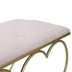 Viadurini Living Moderne Wohnzimmerbank-Gold Eisenbank mit gepolstertem Sitz mit Stoffbezug - Alchimia