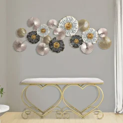 Viadurini Living Moderne Wohnzimmerbank-Gold Eisenbank mit gepolstertem Sitz mit Stoffbezug - Alchimia