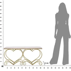 Viadurini Living Moderne Wohnzimmerbank-Gold Eisenbank mit gepolstertem Sitz mit Stoffbezug - Alchimia