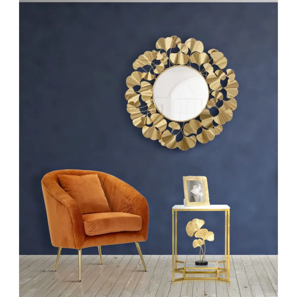 Viadurini Living Moderne Couchtische-Golden Square Couchtisch aus Eisen, weißem Harz und Glas - Tokyo