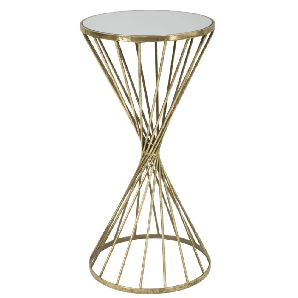 Viadurini Living Moderne Couchtische-Goldener Couchtisch aus Eisen mit Spiegelplatte - Apricot