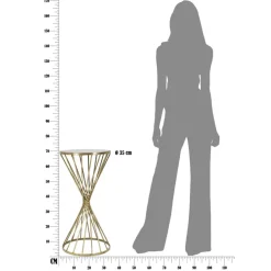 Viadurini Living Moderne Couchtische-Goldener Couchtisch aus Eisen mit Spiegelplatte - Apricot