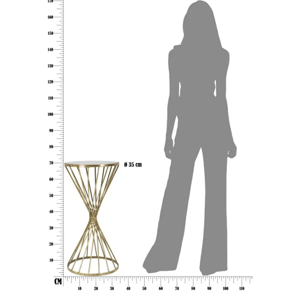 Viadurini Living Moderne Couchtische-Goldener Couchtisch aus Eisen mit Spiegelplatte - Apricot