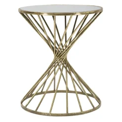 Viadurini Living Moderne Couchtische-Goldener Couchtisch aus Eisen mit Spiegelplatte - Apricot