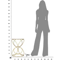 Viadurini Living Moderne Couchtische-Goldener Couchtisch mit Glasplatte und Eisengestell - Devon