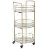 Viadurini Living Küchenzubehör-Goldener Speisewagen aus Eisen mit 3 Spiegelregalen - Viviana