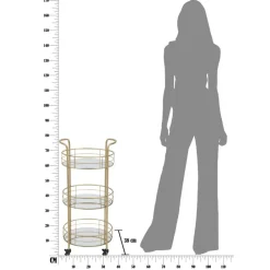 Viadurini Living Küchenzubehör-Goldener Speisewagen aus Eisen mit 3 Spiegelregalen - Viviana