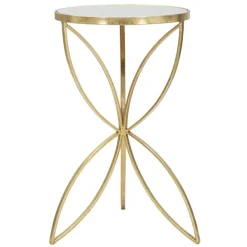 Viadurini Living Moderne Couchtische-Goldfarbener Couchtisch aus Eisen mit runder Spiegelplatte - Umari