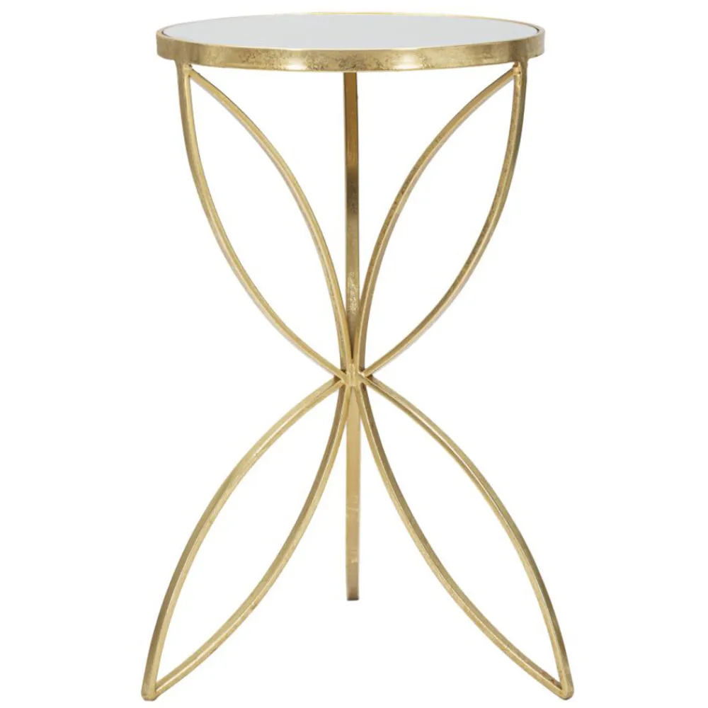 Viadurini Living Moderne Couchtische-Goldfarbener Couchtisch aus Eisen mit runder Spiegelplatte - Umari