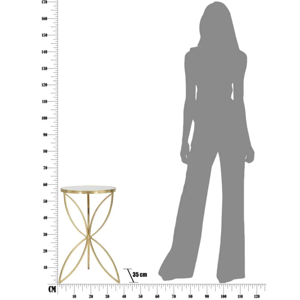 Viadurini Living Moderne Couchtische-Goldfarbener Couchtisch aus Eisen mit runder Spiegelplatte - Umari