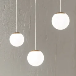 Viadurini Lighting Moderne Kronleuchter-Goldfarbener Kronleuchter aus lackiertem Metall mit 3 LEDs und optionalem Glas – Buche