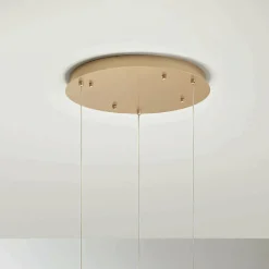 Viadurini Lighting Moderne Kronleuchter-Goldfarbener Kronleuchter aus lackiertem Metall mit 3 LEDs und optionalem Glas – Buche