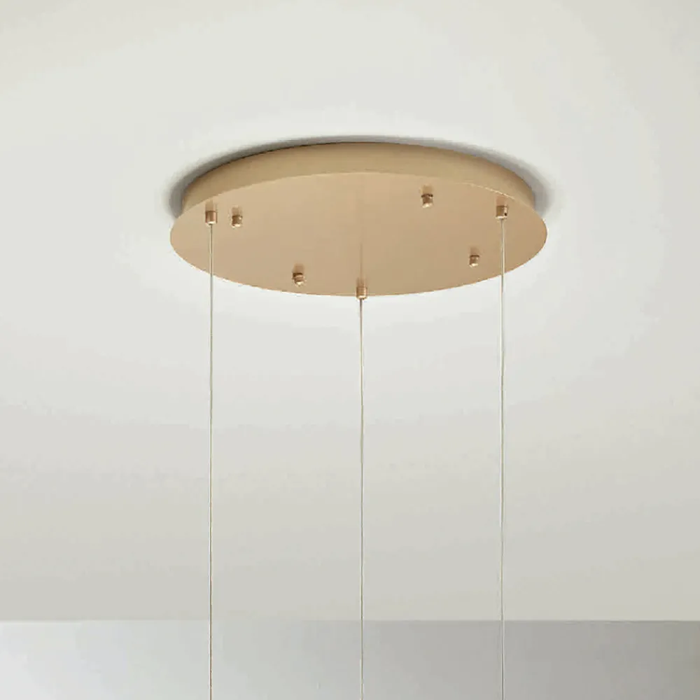 Viadurini Lighting Moderne Kronleuchter-Goldfarbener Kronleuchter aus lackiertem Metall mit 3 LEDs und optionalem Glas – Buche