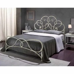 Viadurini Night Design Maßgeschneiderte Möbel|Schmiedeeisen Doppelbetten-Granito Doppelbett aus Schmiedeeisen in Design