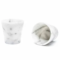 Viadurini Kitchen Gläser Set-Grappaglas aus weißem Carrara-Marmor Made in Italy - Fergie