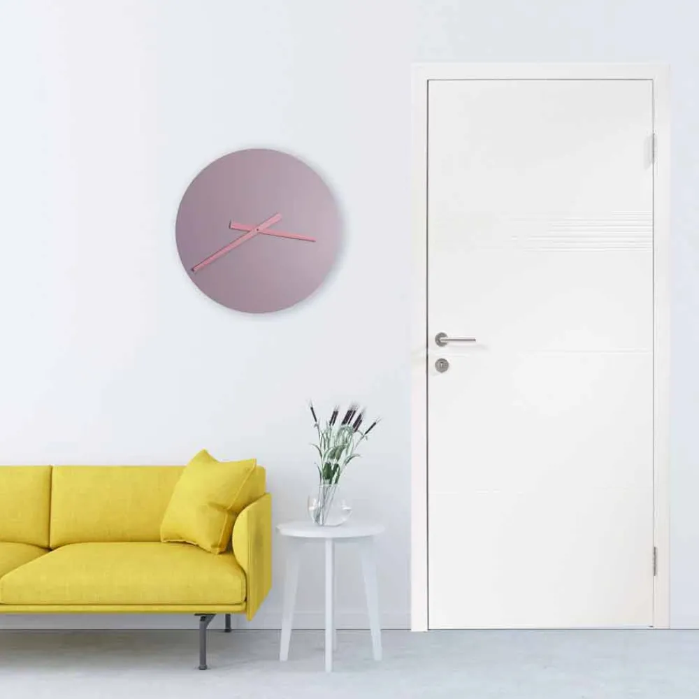 Viadurini Time Design Wanduhren-Große farbige moderne Wanduhr aus rundem Holz - Dione