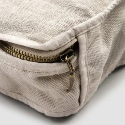 Viadurini Textile Italienische Mode-Große Kosmetiktasche für Frauen oder Reisen in Leinen und Luxusbaumwolle - Yeti