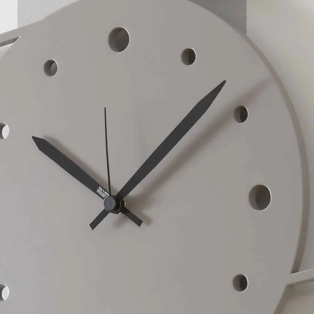 Viadurini Time Design Wanduhren-Große moderne Design Wanduhr in farbigem Rundholz - Vögel