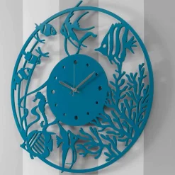 Viadurini Time Design Wanduhren-Große moderne farbige runde hölzerne Wanduhr - Infondoalmar