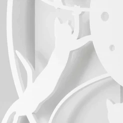 Viadurini Time Design Wanduhren-Große moderne runde farbig verzierte Wanduhr - Cat