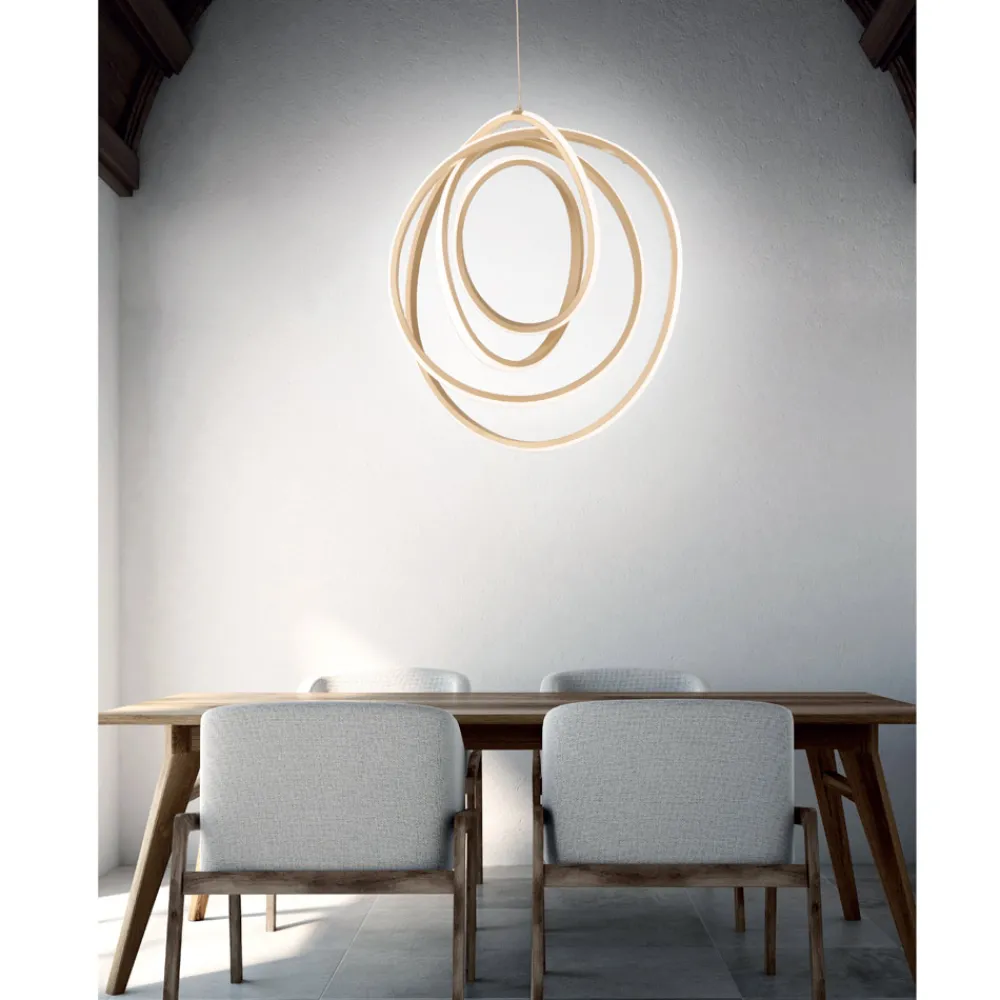 Viadurini Lighting Moderne Pendelleuchten-Große oder kleine LED-Pendelleuchte im Design Gold Metall - Point