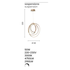 Viadurini Lighting Moderne Pendelleuchten-Große oder kleine LED-Pendelleuchte im Design Gold Metall - Point