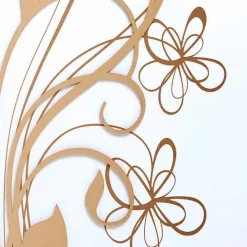 Viadurini Time Design Wanduhren-Große quadratische Wanduhr aus weißem Holz mit Blume - Florello