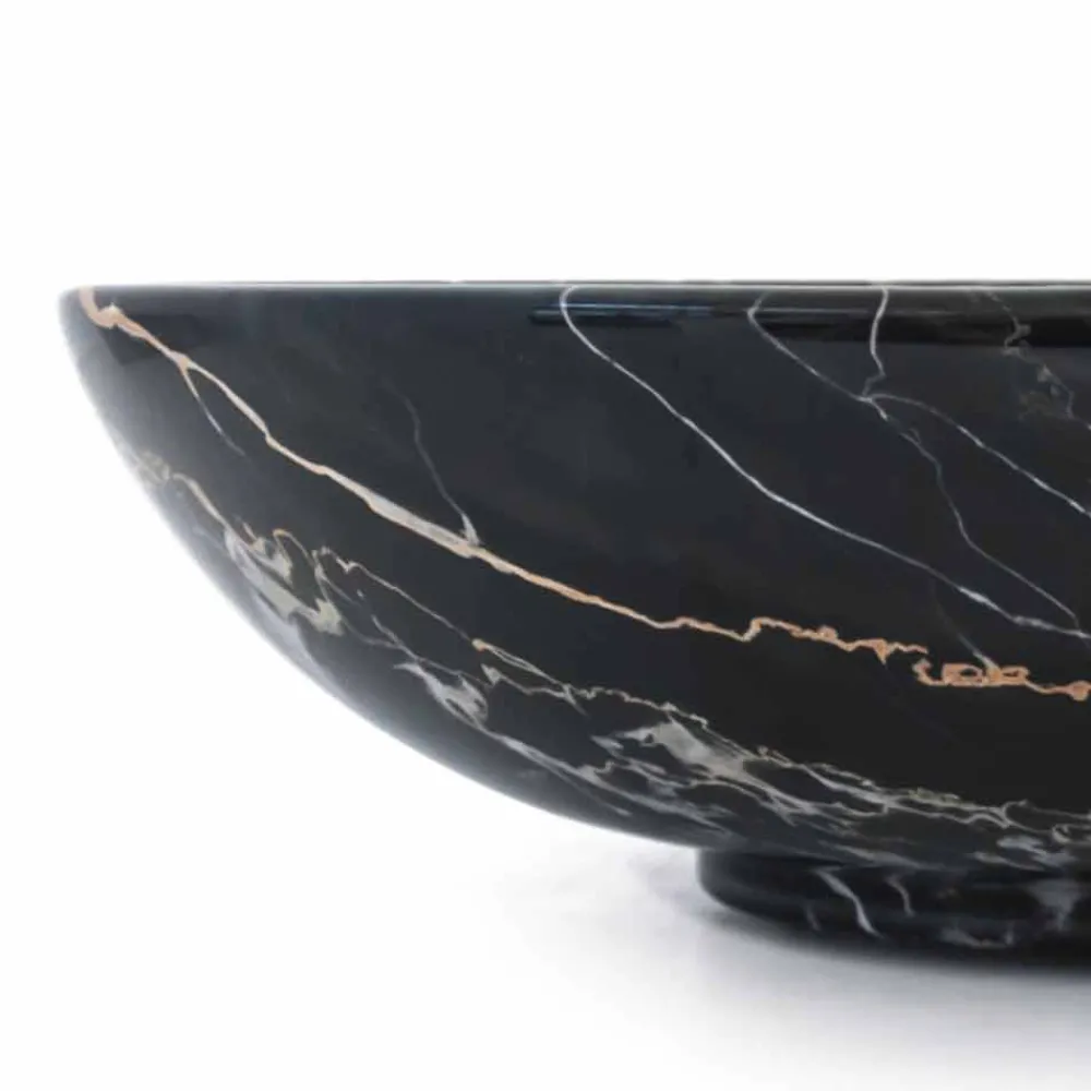 Viadurini Kitchen Becher Set Design-Große runde Schüssel aus Portoro oder Paonazzo Marmor Made in Italy - Glazer
