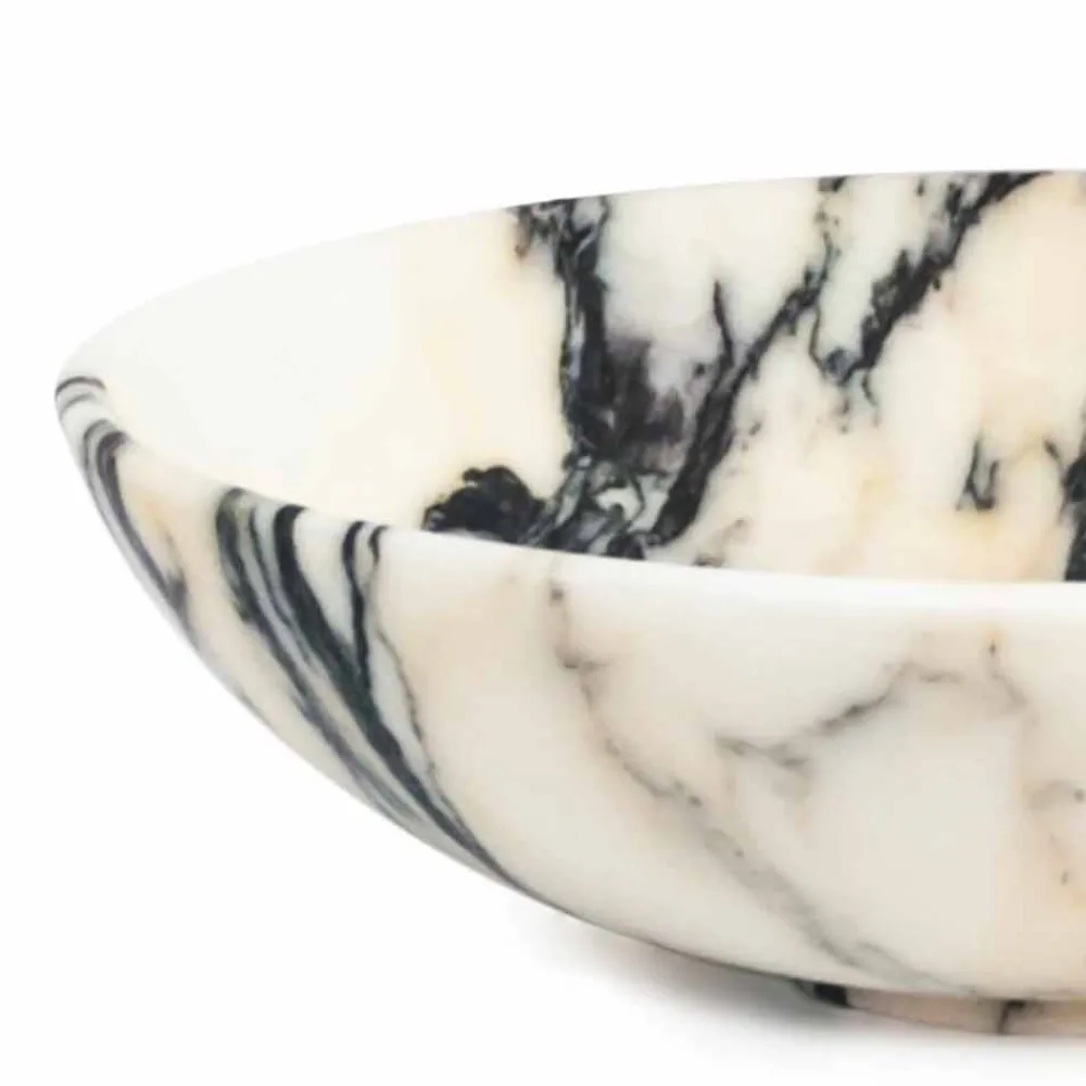 Viadurini Kitchen Becher Set Design-Große runde Schüssel aus Portoro oder Paonazzo Marmor Made in Italy - Glazer