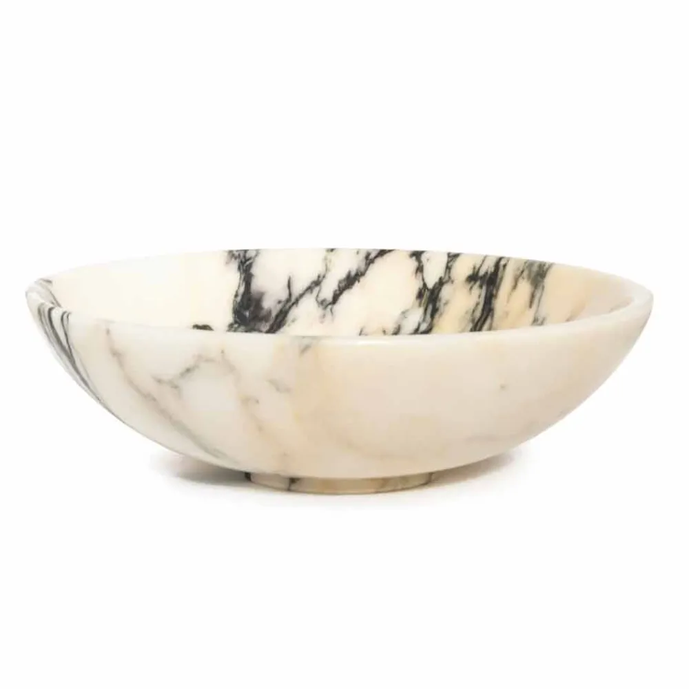 Viadurini Kitchen Becher Set Design-Große runde Schüssel aus Portoro oder Paonazzo Marmor Made in Italy - Glazer