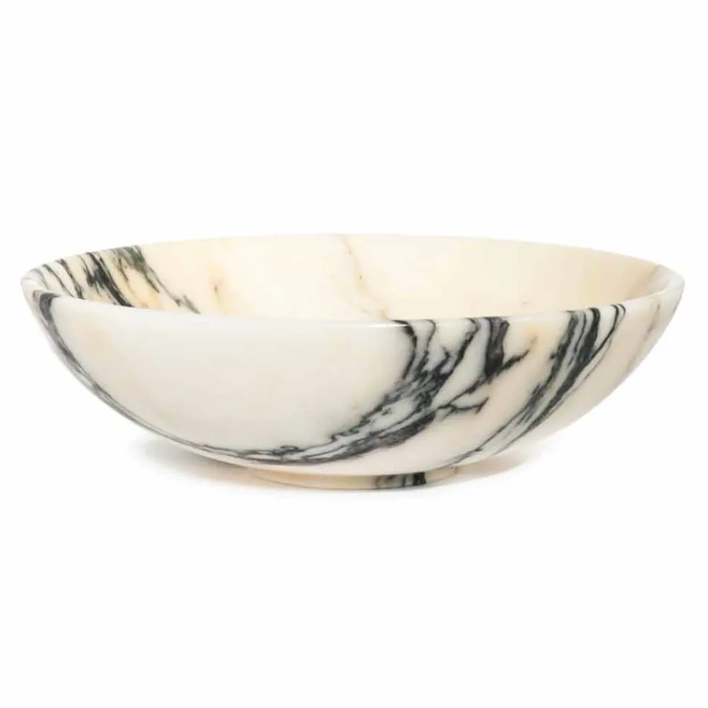 Viadurini Kitchen Becher Set Design-Große runde Schüssel aus Portoro oder Paonazzo Marmor Made in Italy - Glazer