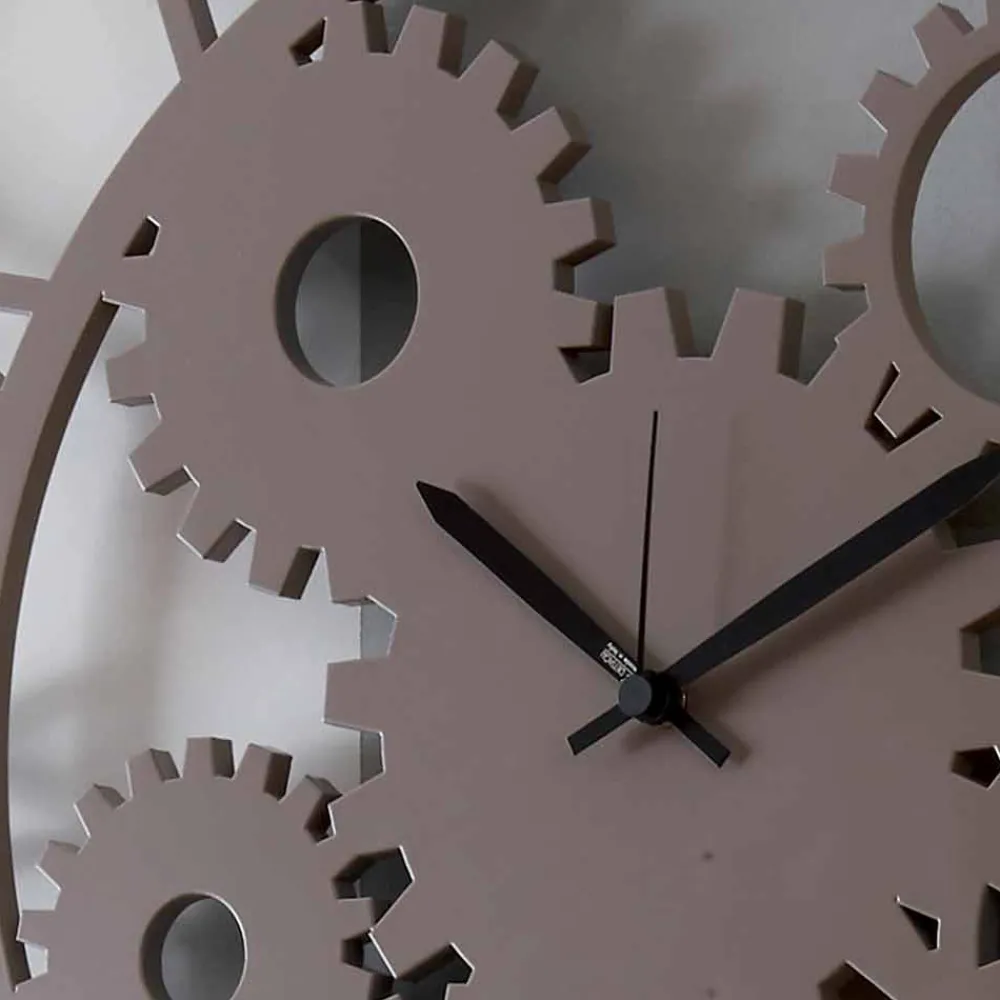 Viadurini Time Design Wanduhren-Große und runde schäbige farbige hölzerne Wanduhr - Mechanismus