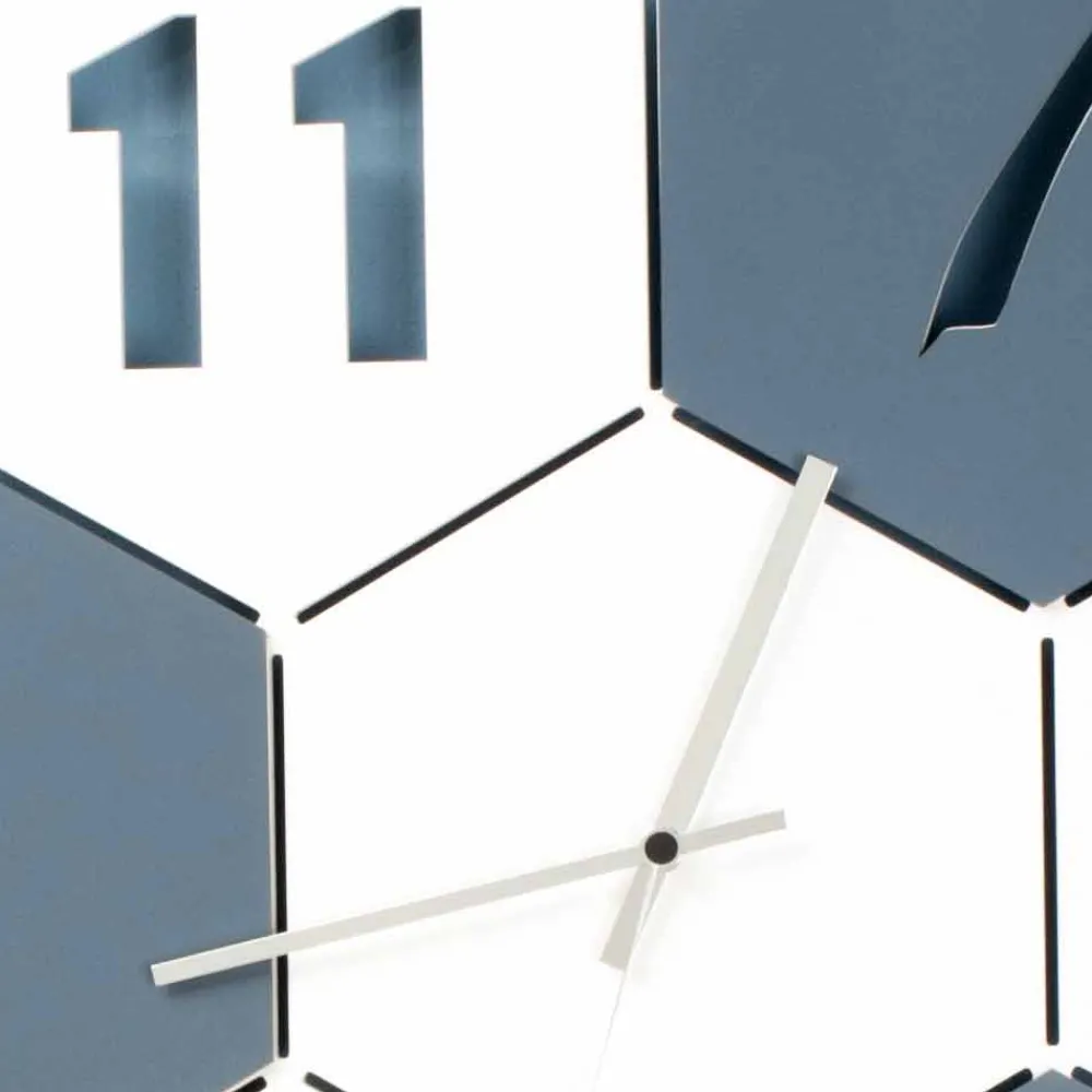 Viadurini Time Design Wanduhren-Große Wanduhr aus farbigem Holz Sechseckiges modernes Design - Nidodape