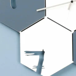 Viadurini Time Design Wanduhren-Große Wanduhr aus farbigem Holz Sechseckiges modernes Design - Nidodape