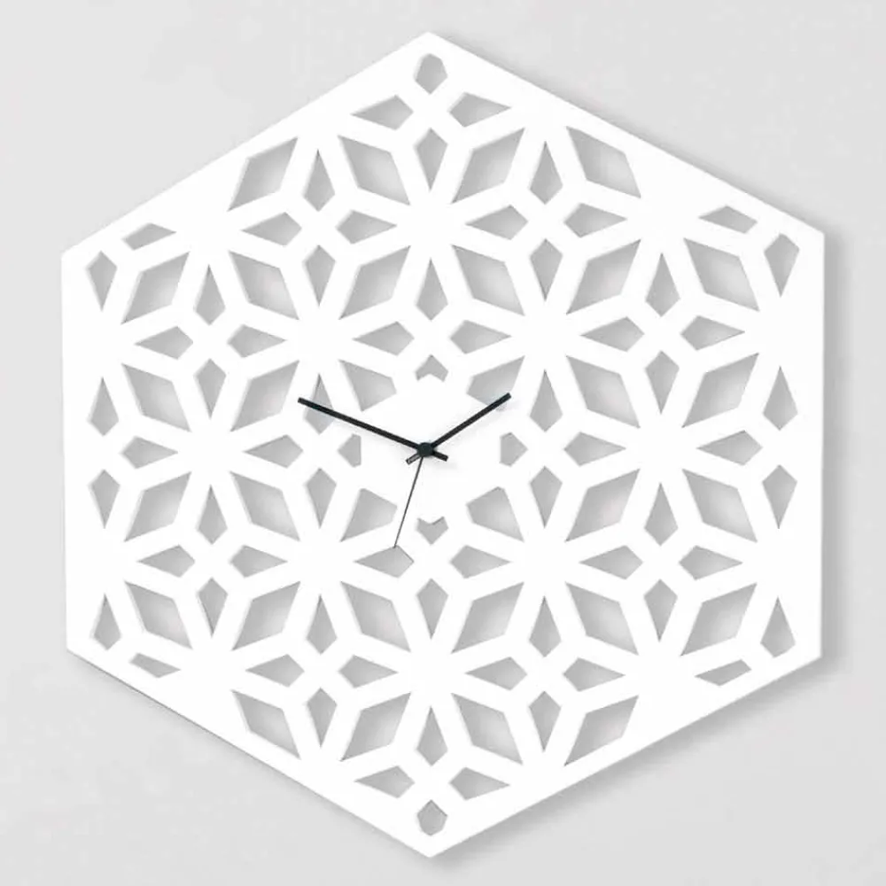 Viadurini Time Design Wanduhren-Große Wanduhr aus weißem taubengrauem oder grünem Designholz - Tarto