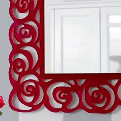 Viadurini Decor Wandspiegel-Großer moderner Wandspiegel aus rotem Plexiglas - Rosalinda