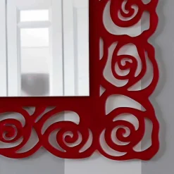 Viadurini Decor Wandspiegel-Großer moderner Wandspiegel aus rotem Plexiglas - Rosalinda