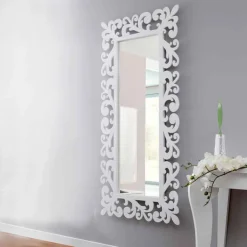 Viadurini Decor Wandspiegel-Großer rechteckiger Wandspiegel aus modernem Weißholz - Cortese