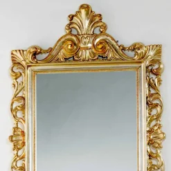 Viadurini Classic Standspiegel|Wandspiegel-großer repro Wand und Standspiegel vergoldetes Silber Tiara 86x220