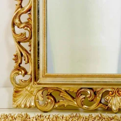 Viadurini Classic Standspiegel|Wandspiegel-großer repro Wand und Standspiegel vergoldetes Silber Tiara 86x220